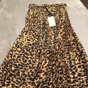 Halogen Pleated Leopard Skirt